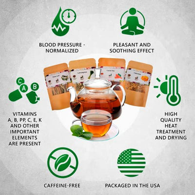 Loose Herbal Tea Sampler, 8 Tea Packs - TeaDreamTea