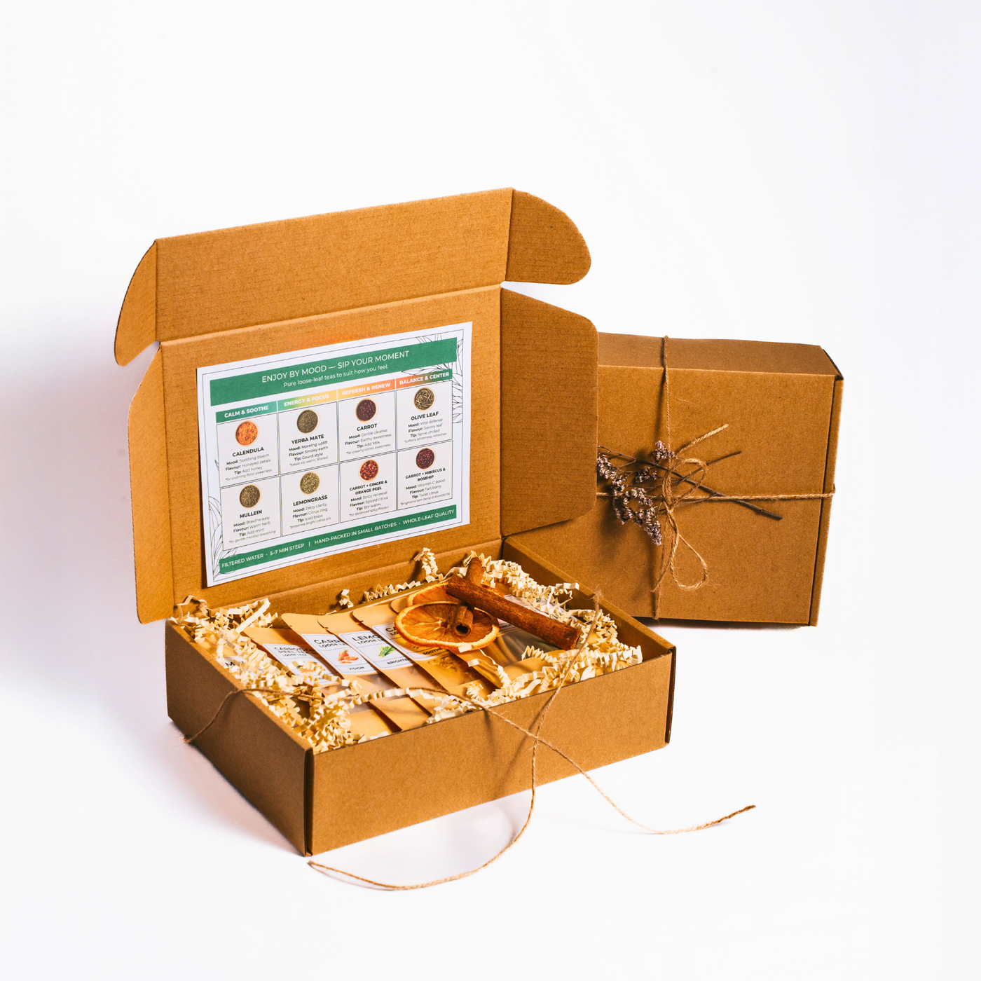 Sip by Mood Loose-Leaf Herbal Tea Gift Box Sampler – 8 Flavors