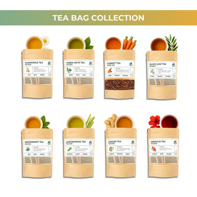 Herbal Tea Sampler Gift Box – 16 Pack (7 Tea-Bag Packs & 9 Loose-Leaf Packs)