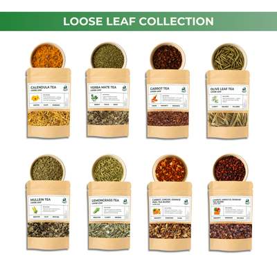 Herbal Tea Sampler Gift Box – 16 Pack (7 Tea-Bag Packs & 9 Loose-Leaf Packs)
