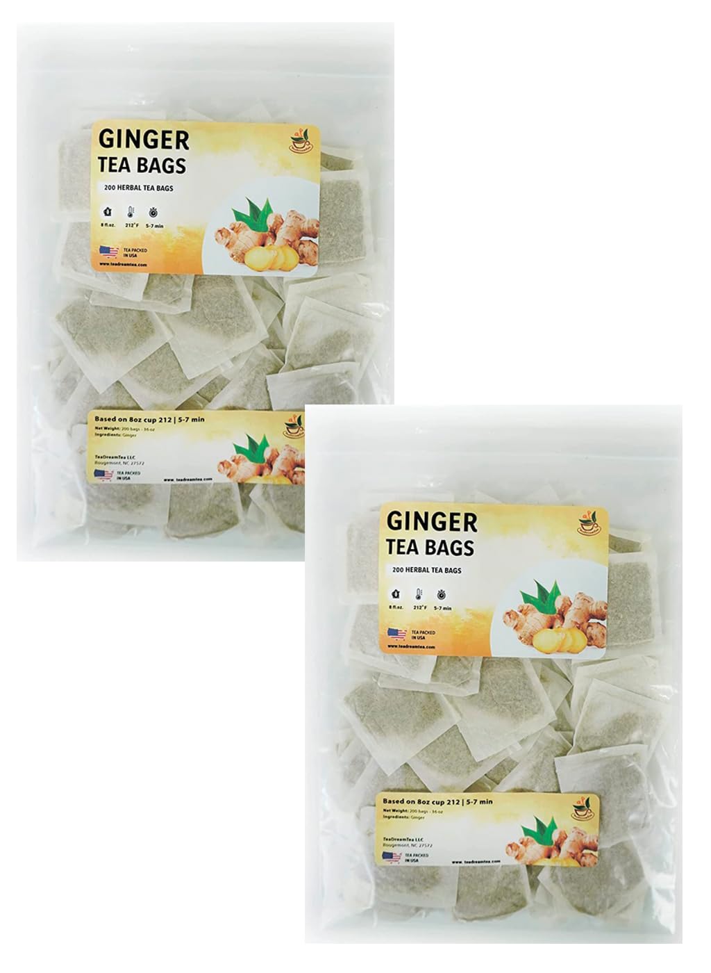 Ginger Tea Bags – Caffeine-Free Digestion & Immune Boost Brew