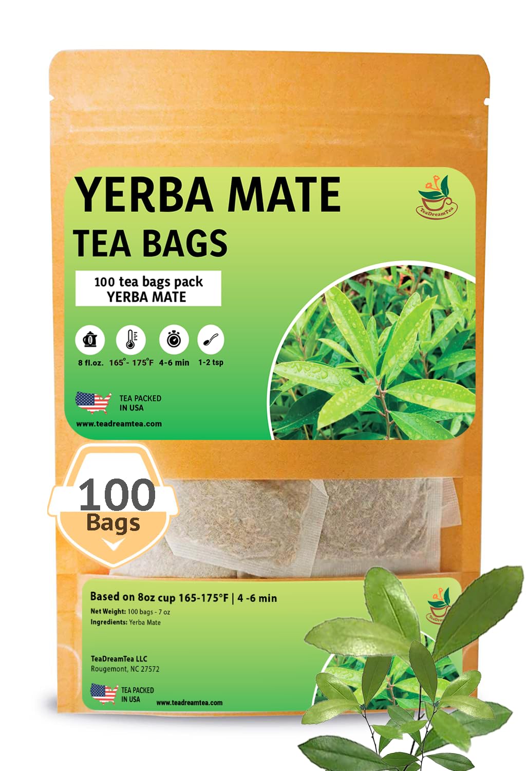 Yerba Mate Tea Bags - Energy & Focus Brew