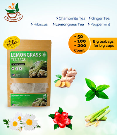 Lemongrass Tea Bags - Size 50, 100 and 200 bags - TeaDreamTea