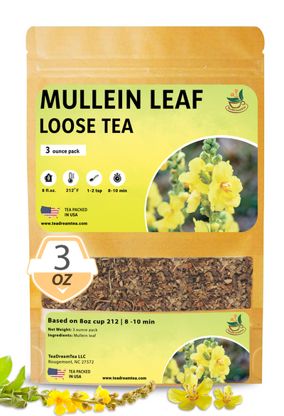 Dried Mullein Herbal Tea - Size 3 and 5 ounces - TeaDreamTea