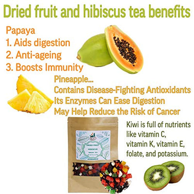 Dried Fruit Hibiscus Herbal Tea Loose Leaf, TeaDream Tea, 40+ servings