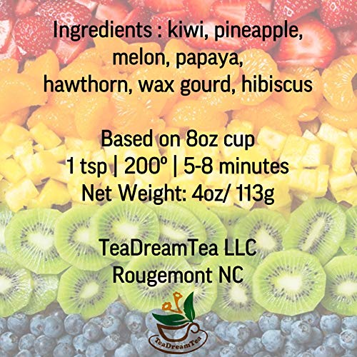 Dried Fruit Hibiscus Herbal Tea Loose Leaf, TeaDream Tea, 40+ servings